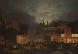Kermis op de Botermarkt bij avond by Hendrik Gerrit Ten Cate Oil Painting