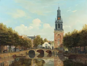 The Torensluis and the Jan Roodenpoortstoren in Amsterdam by Hendrik Gerrit Ten Cate Oil Painting