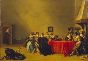 A Merry Company at Table Oil painting by Hendrik Gerritsz Pot