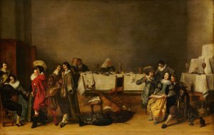 A Merry Company by Hendrik Gerritsz Pot Oil Painting