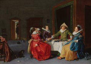 Merry Company in a Brothel by Hendrik Gerritsz Pot Oil Painting