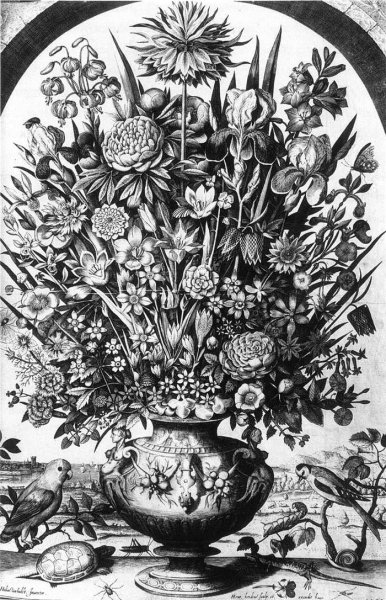 Flower Piece with Birds by Hendrik I Hondius - Hand-Painted Oil Painting Reproduction