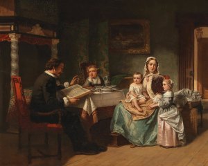 The Storyteller by Hendrik Jacobus Scholten Oil Painting
