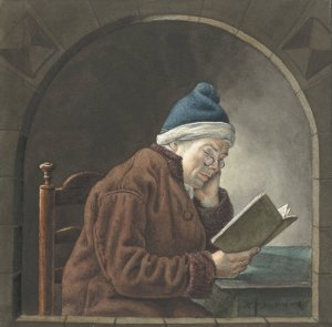 Lezende man by Hendrik Jan Van Amerom Oil Painting