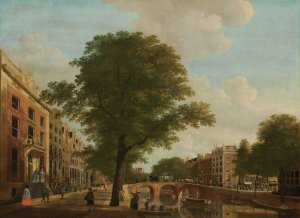 View of the Herengracht near tje Leidsestraat, Amsterdam by Hendrik Keun Oil Painting