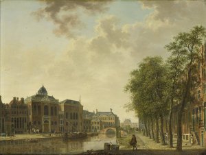 View of the Houtmarkt, Amsterdam by Hendrik Keun Oil Painting