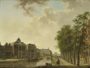 View of the Houtmarkt, Amsterdam by Hendrik Keun Oil Painting