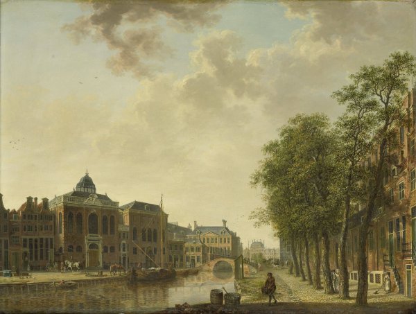 View of the Houtmarkt, Amsterdam  by Hendrik Keun - Hand-Painted Oil Painting Reproduction