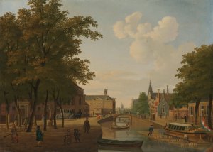 View of the Houtmarkt, Amsterdam by Hendrik Keun Oil Painting
