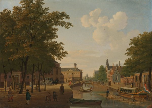 View of the Houtmarkt, Amsterdam  by Hendrik Keun - Hand-Painted Oil Painting Reproduction