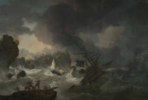 The Shipwreck by Hendrik Kobell Oil Painting
