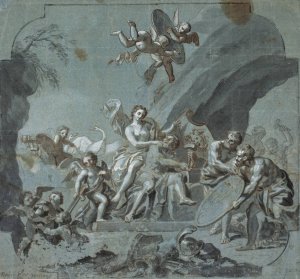 Venus og Vulcan by Hendrik Krock Oil Painting