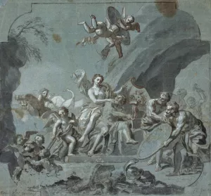 Venus og Vulcan by Hendrik Krock Oil Painting