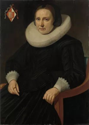 Portrait of Sara Sweerts de Weert, second Wife of Antonius Antonides van der Linden by Hendrik Meerman Oil Painting