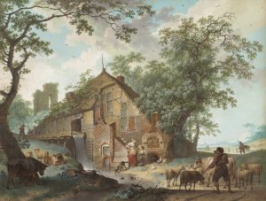 A Summer Scene by Hendrik Meyer Oil Painting