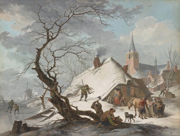 Main Product Photo of A Winter Scene  Painting by Hendrik Meyer