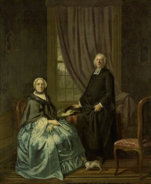 Portrait of Petrus Bliek, Remonstrant Minister in Amsterdam, with his Wife Cornelia Drost by Hendrik Pothoven Oil Painting