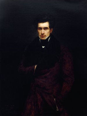Portrait d'Armand Carrel by Hendrik Scheffer Oil Painting