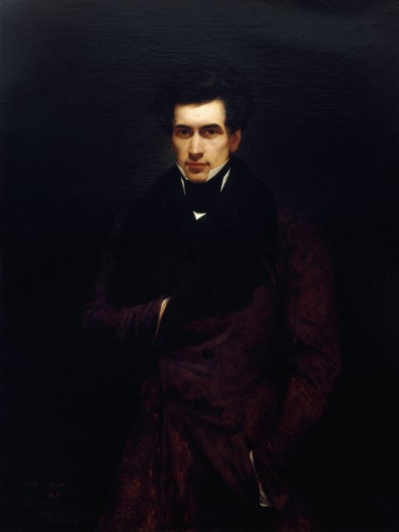 Portrait d'Armand Carrel  by Hendrik Scheffer - Hand-Painted Oil Painting Reproduction