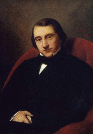 Portrait d'Ernest Renan by Hendrik Scheffer Oil Painting