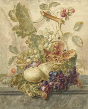 Stilleven met fruit by Hendrik Schwegman Oil Painting