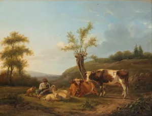 Landscape with Cattle near Darthuizen Oil painting by Hendrik Stokvisch