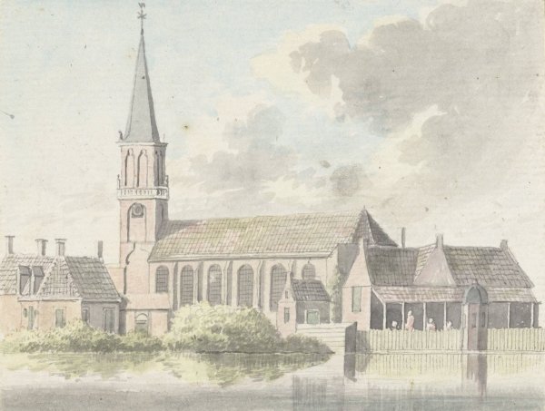 Kerk te Broek in Waterland  by Hendrik Tavenier - Hand-Painted Oil Painting Reproduction