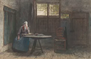 De ledige stoel by Hendrik Valkenburg Oil Painting