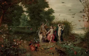 An Allegory of the Four Elements by Hendrik Van Balen Oil Painting