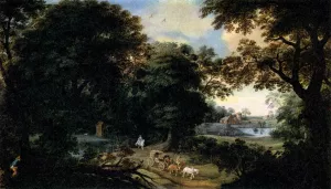 Forest Landscape Oil painting by Hendrik Van Der Borcht