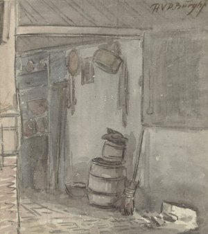 Gezicht in een boerendeel by Hendrik Van Der Burgh Oil Painting