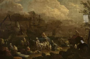 At an Eastern port Oil painting by Hendrik Van Minderhout