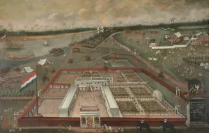 The Trading Post of the Dutch East India Company in Hooghly, Bengal by Hendrik Van Schuylenburgh Oil Painting