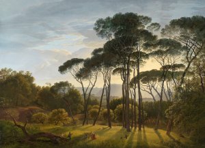Italian Landscape with Umbrella Pines by Hendrik Voogd Oil Painting