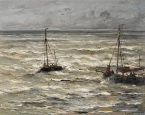 At Sea by Hendrik Willem Mesdag Oil Painting