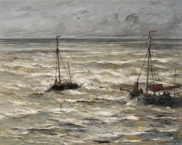 Main Product Photo of At Sea  Painting by Hendrik Willem Mesdag
