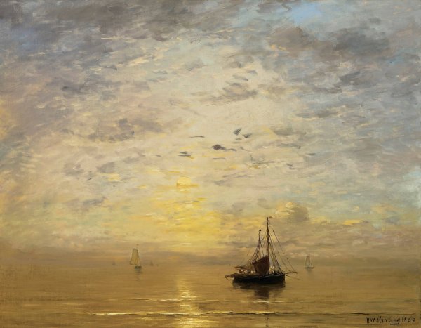 Marine  by Hendrik Willem Mesdag - Hand-Painted Oil Painting Reproduction