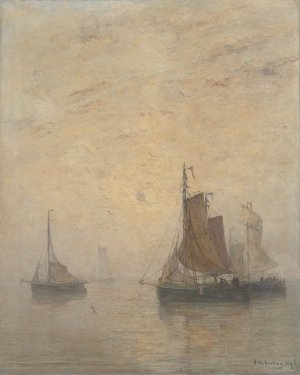 Misty Weather by Hendrik Willem Mesdag Oil Painting