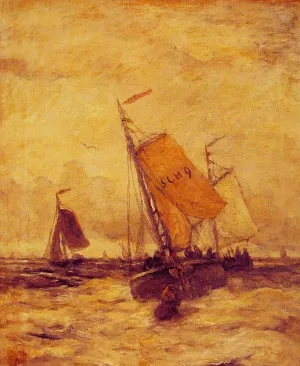 On a Stormy Sea by Hendrik Willem Mesdag Oil Painting