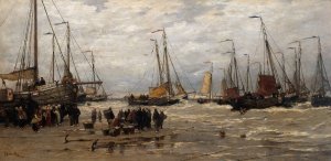 Pinks in the Breakers by Hendrik Willem Mesdag Oil Painting