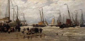 Pinks in the Breakers painting by Hendrik Willem Mesdag