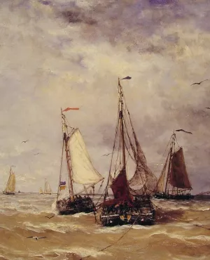 Preparations for Departure by Hendrik Willem Mesdag Oil Painting