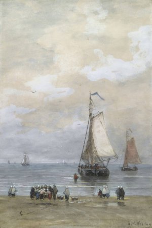 Sorting The Catch by Hendrik Willem Mesdag Oil Painting