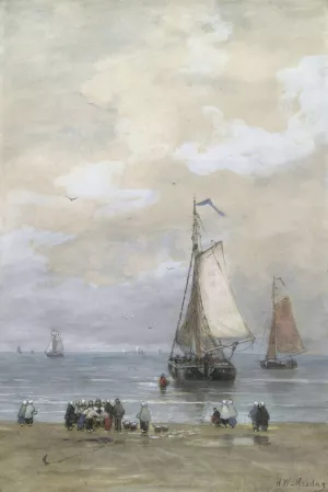 Sorting The Catch by Hendrik Willem Mesdag Oil Painting
