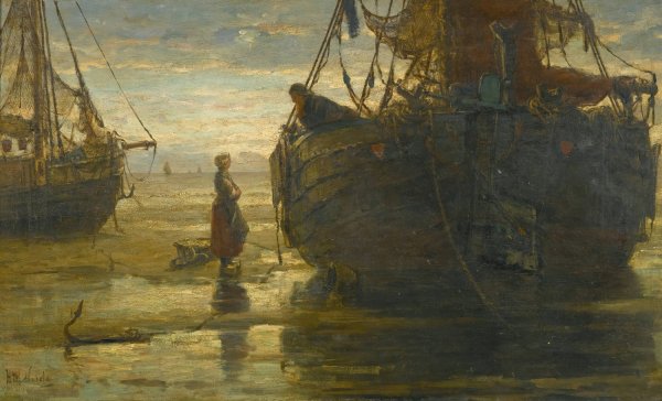 Main Product Photo of Sunday Morning Painting by Hendrik Willem Mesdag
