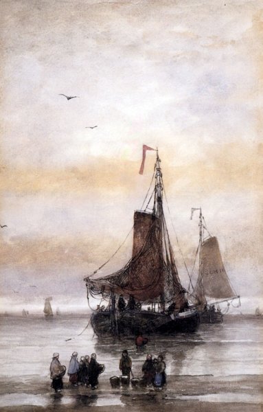 Main Product Photo of The Arrival of the Fleet Painting by Hendrik Willem Mesdag