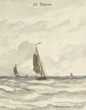 Zee met pinken by Hendrik Willem Mesdag Oil Painting