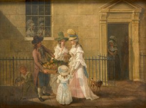 Vegetable Seller by Hendrik Willem Schweickhardt Oil Painting
