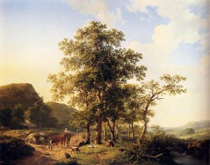 A Halt Along The Way by Hendrikus Van Den Sande Bakhuyzen Oil Painting