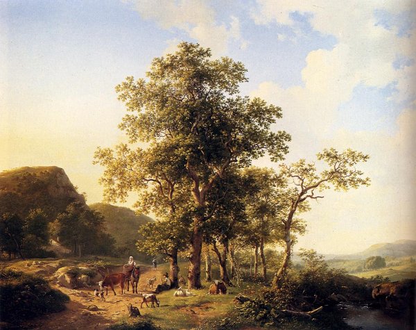 A Halt Along The Way by Hendrikus Van Den Sande Bakhuyzen - Hand-Painted Oil Painting Reproduction